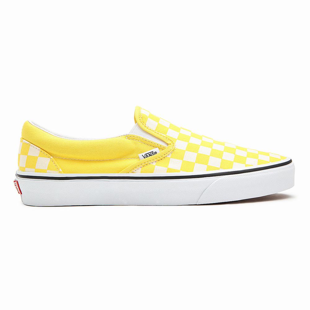 Zapatos Slip On Vans Checkerboard Classic Hombre Amarillo | JPR843276