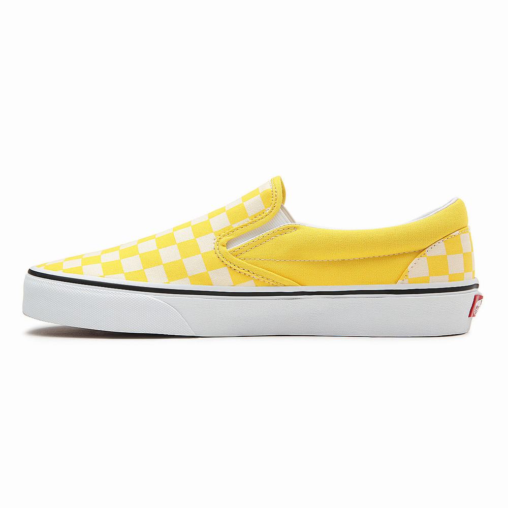 Zapatos Slip On Vans Checkerboard Classic Hombre Amarillo | JPR843276