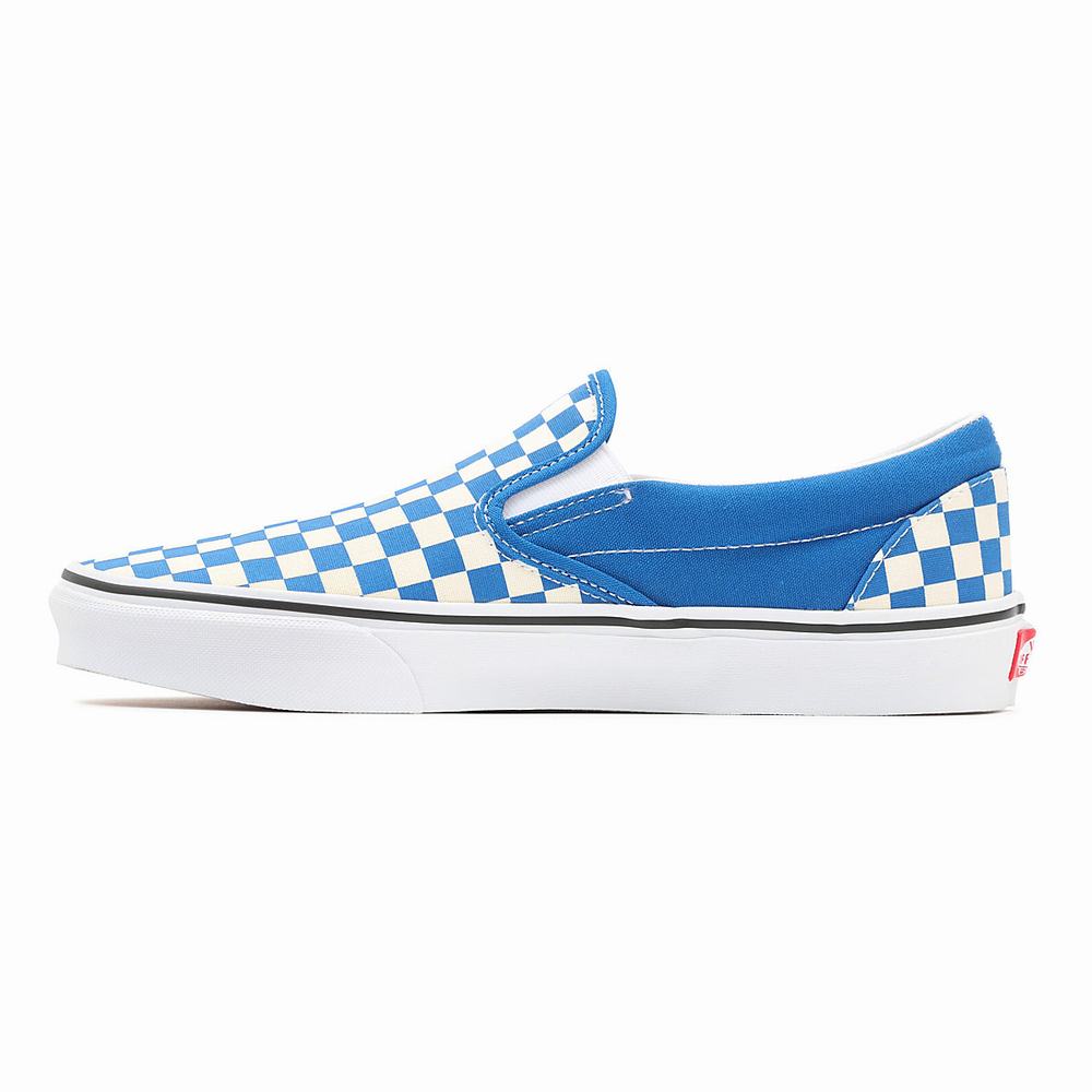 Zapatos Slip On Vans Checkerboard Classic Hombre Azules | KFR495703