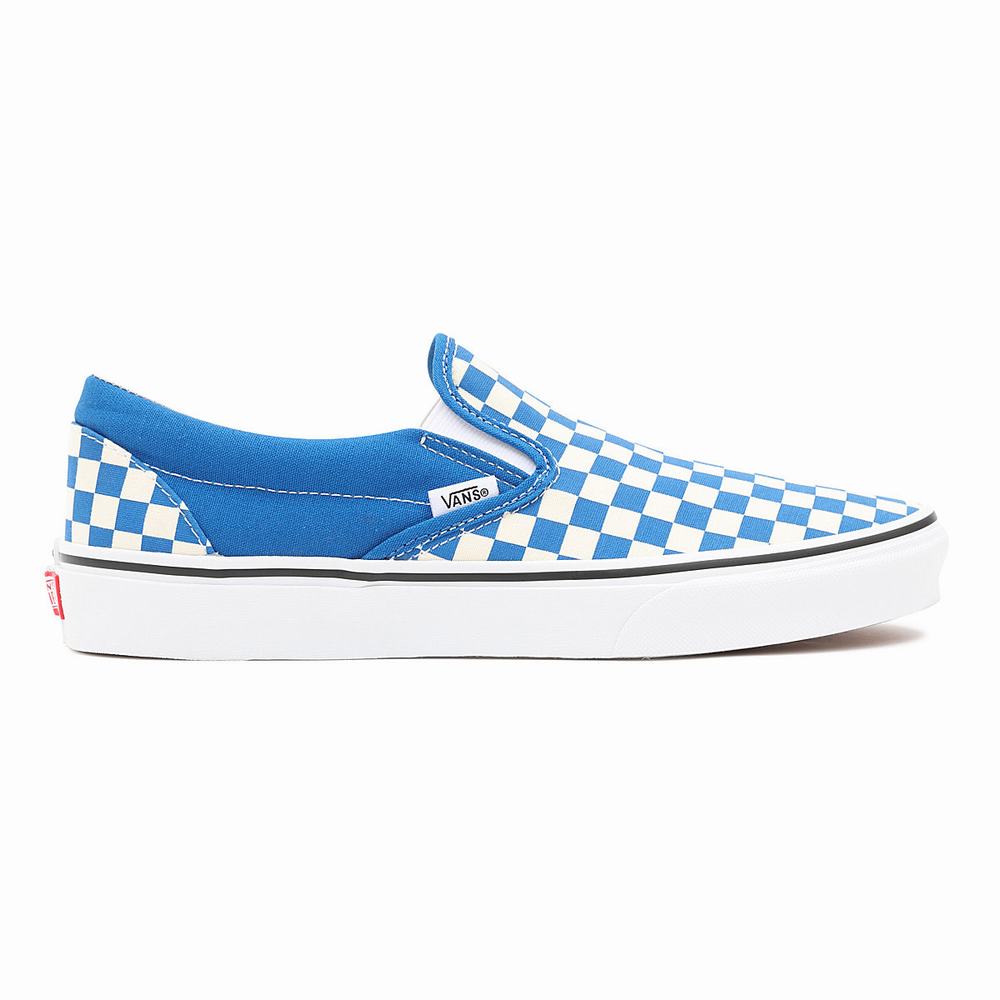 Zapatos Slip On Vans Checkerboard Classic Hombre Azules | KFR495703