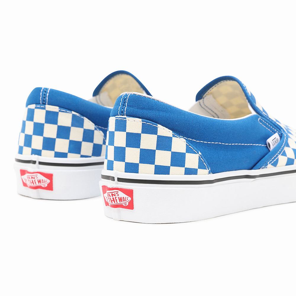 Zapatos Slip On Vans Checkerboard Classic Hombre Azules | KFR495703