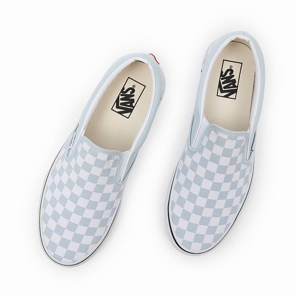 Zapatos Slip On Vans Checkerboard Classic Hombre Azules | LCP371940