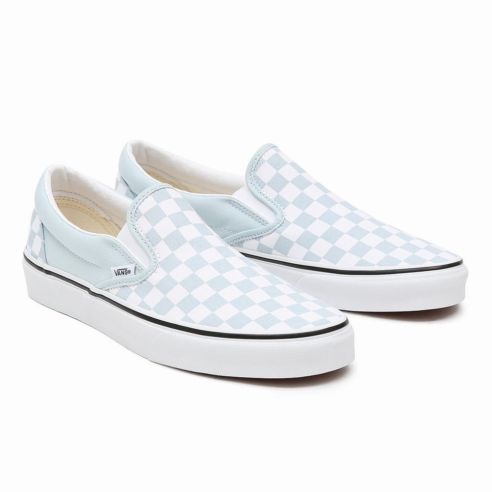 Zapatos Slip On Vans Checkerboard Classic Hombre Azules | LCP371940