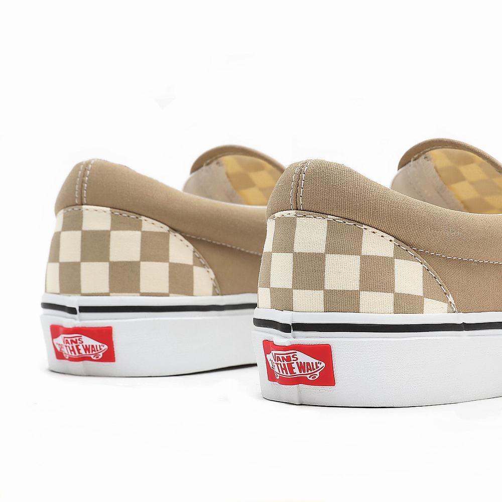 Zapatos Slip On Vans Checkerboard Classic Mujer Beige | LZP234859