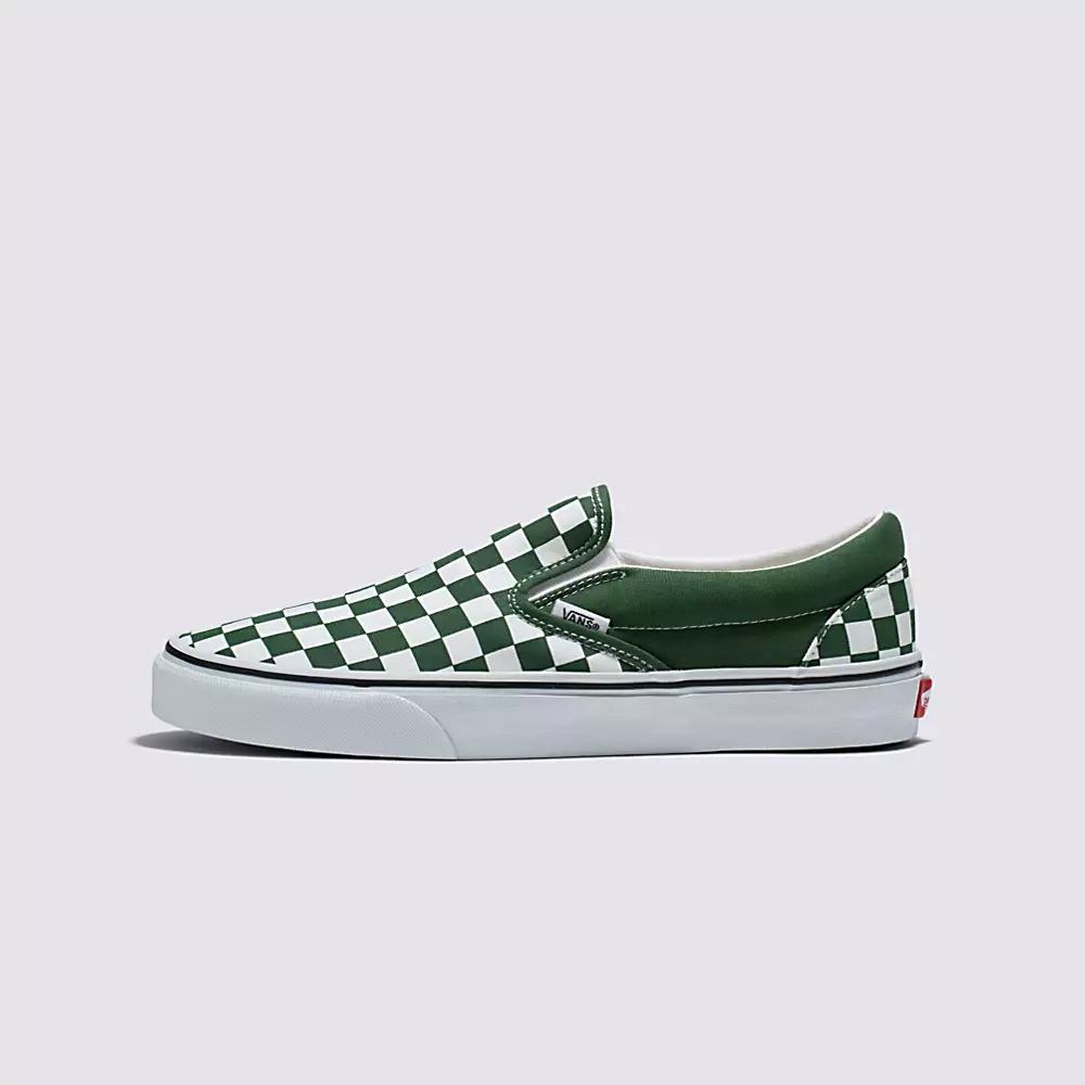 Zapatos Slip On Vans Checkerboard Classic Mujer Verde | NQJ560147