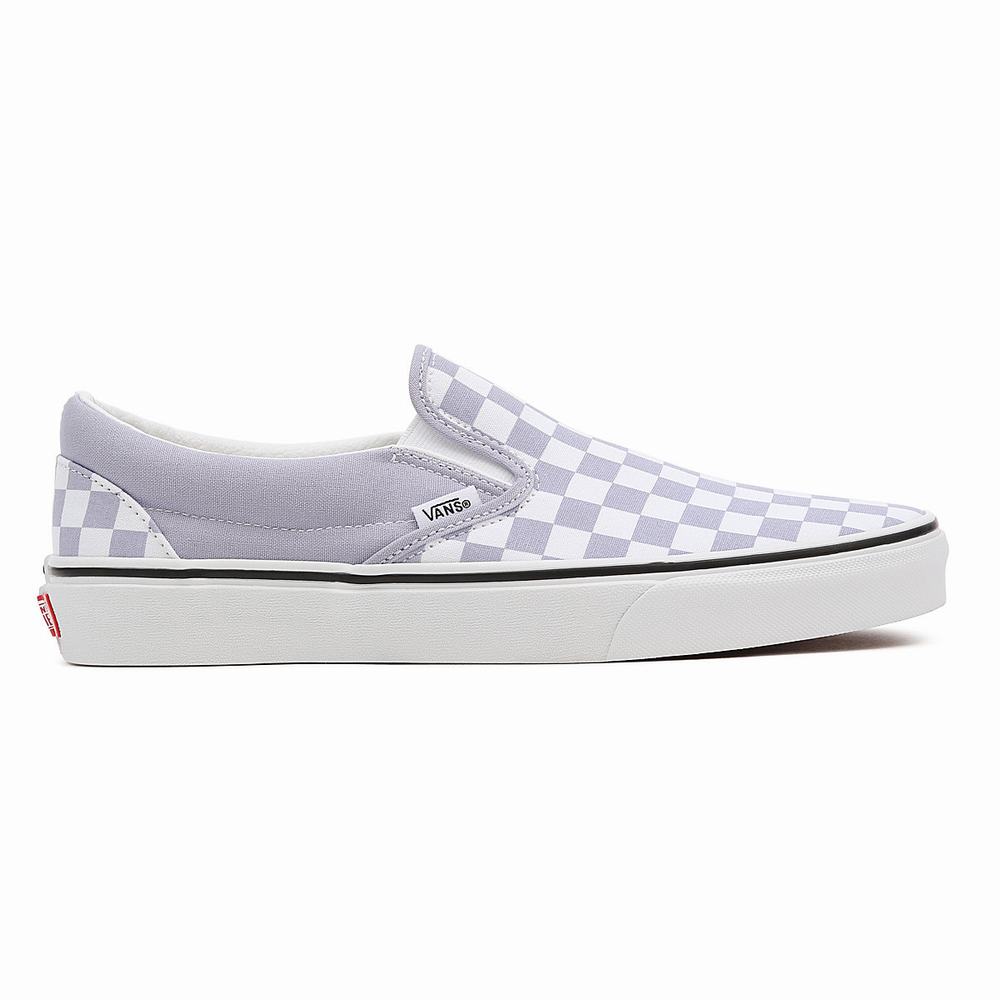 Zapatos Slip On Vans Checkerboard Classic Mujer Moradas | PHQ592817