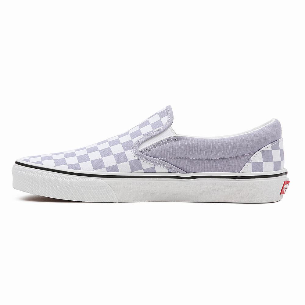 Zapatos Slip On Vans Checkerboard Classic Mujer Moradas | PHQ592817