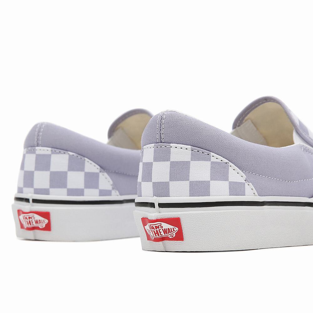 Zapatos Slip On Vans Checkerboard Classic Mujer Moradas | PHQ592817