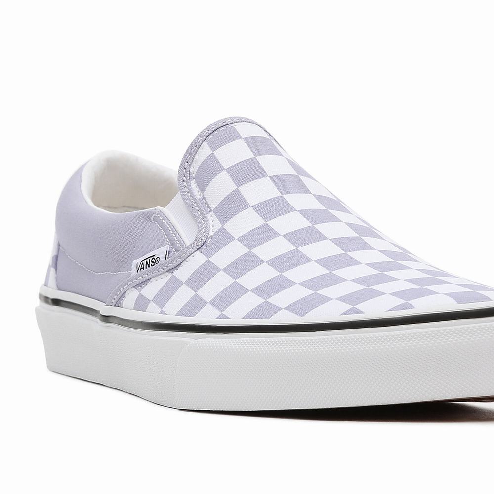 Zapatos Slip On Vans Checkerboard Classic Mujer Moradas | PHQ592817