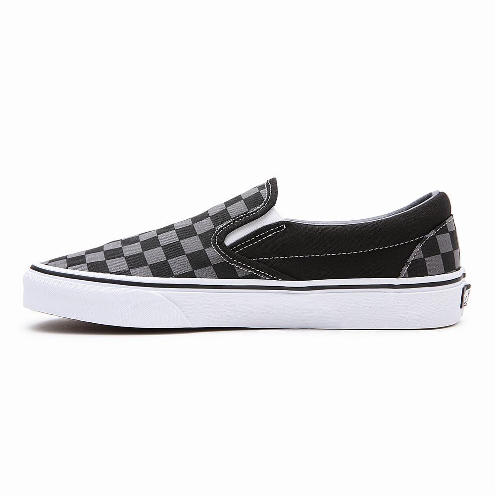 Zapatos Slip On Vans Checkerboard Classic Mujer Negras/Gris | PXY950364