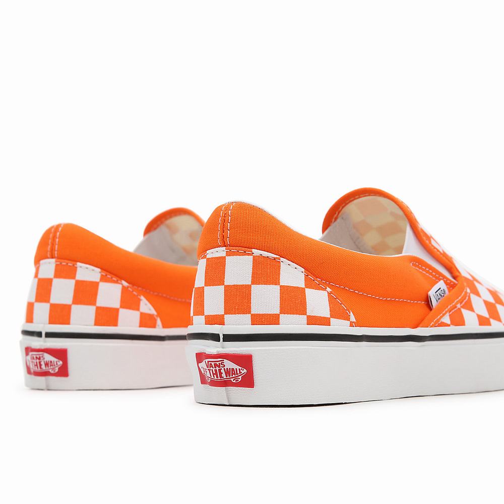 Zapatos Slip On Vans Checkerboard Classic Hombre Naranjas | QSV612570