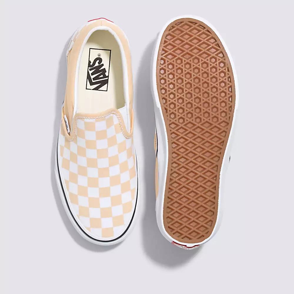 Zapatos Slip On Vans Checkerboard Classic Hombre Marrones Claro | VYU123579