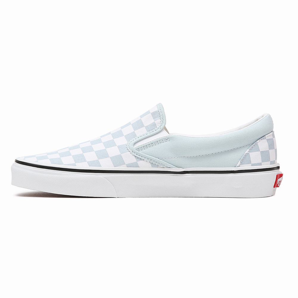 Zapatos Slip On Vans Checkerboard Classic Mujer Azules | YKV037521