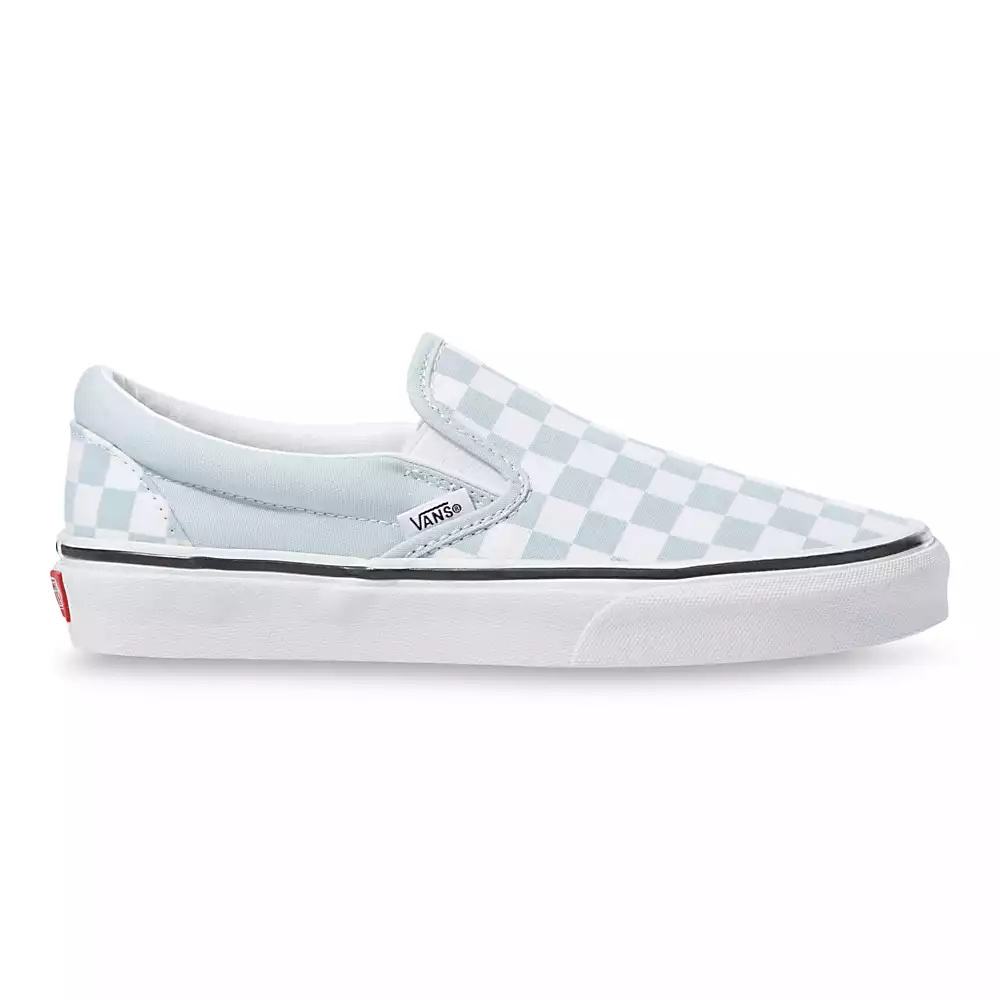 Zapatos Slip On Vans Checkerboard Hombre Azules/Blancas | TML201359