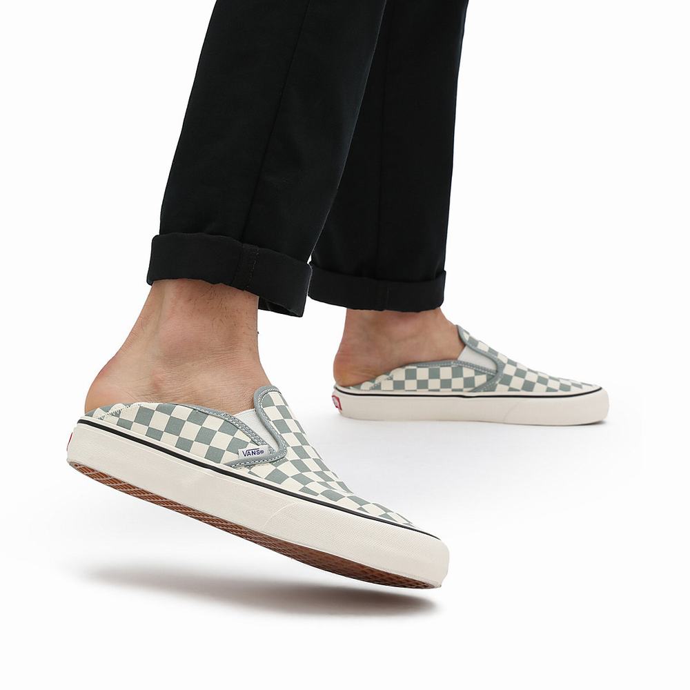 Zapatos Slip On Vans Checkerboard Slip-On SF Hombre Verde | QIR986302