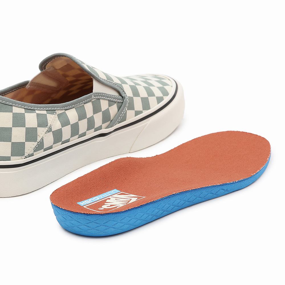 Zapatos Slip On Vans Checkerboard Slip-On SF Hombre Verde | QIR986302