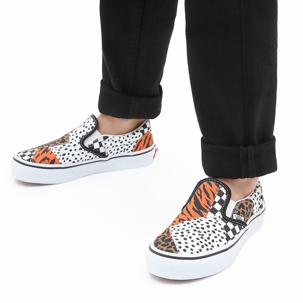 Zapatos Slip On Vans Classic (4-8 years) Niños Negras/Blancas | QUZ457619