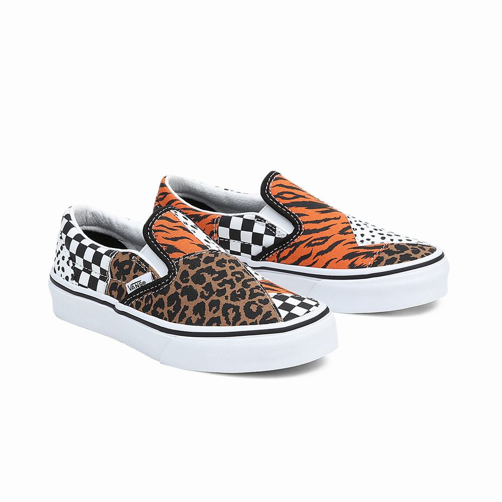 Zapatos Slip On Vans Classic (4-8 years) Niños Negras/Blancas | QUZ457619