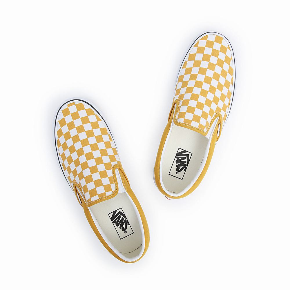 Zapatos Slip On Vans Classic Hombre Amarillo/Blancas | SHG036912