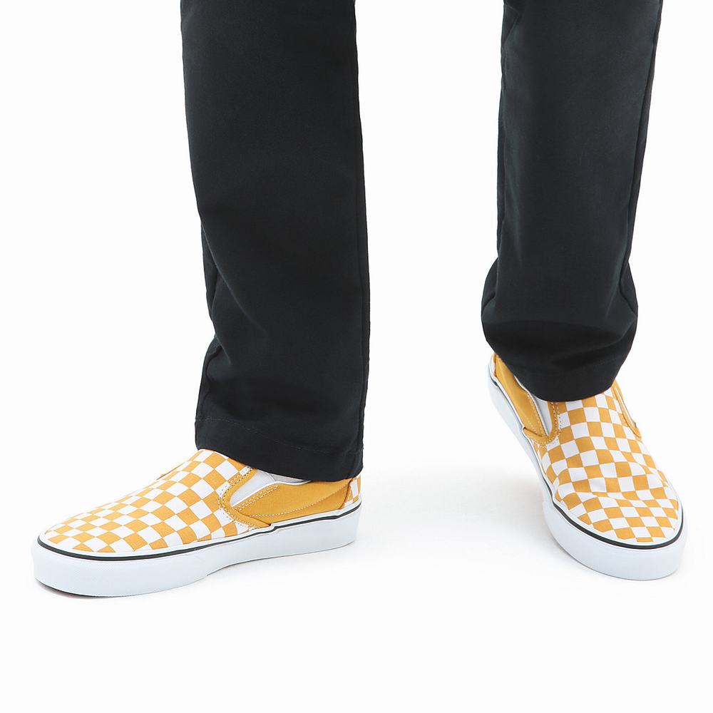 Zapatos Slip On Vans Classic Hombre Amarillo/Blancas | SHG036912