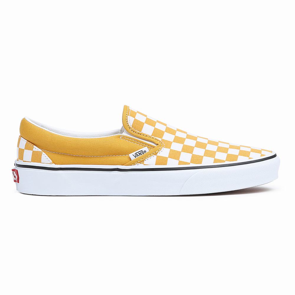 Zapatos Slip On Vans Classic Hombre Amarillo/Blancas | SHG036912