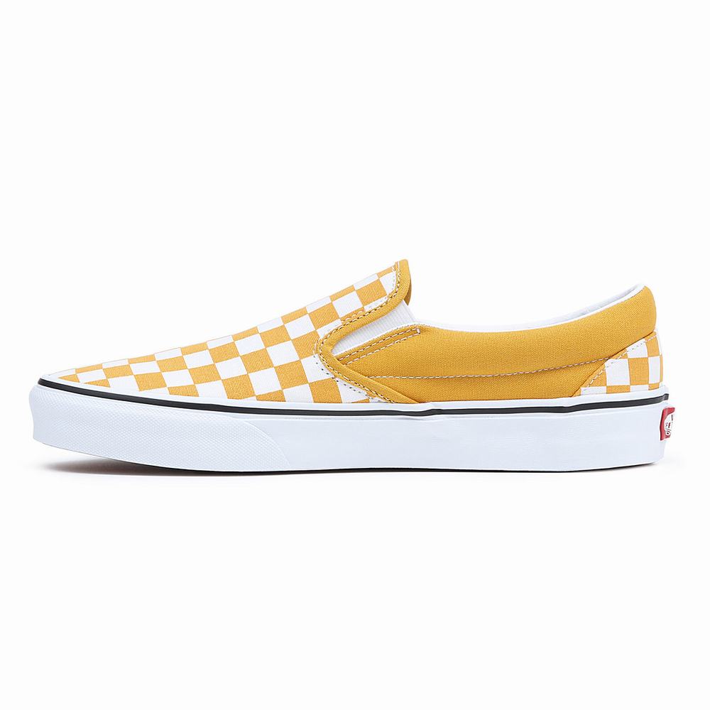 Zapatos Slip On Vans Classic Hombre Amarillo/Blancas | SHG036912