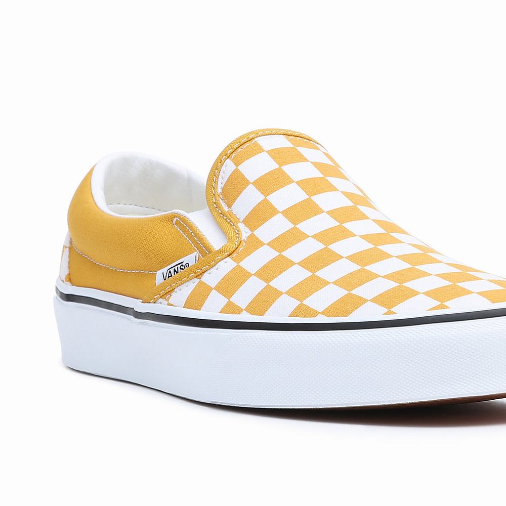 Zapatos Slip On Vans Classic Hombre Amarillo/Blancas | SHG036912