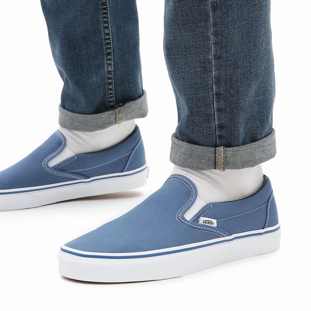 Zapatos Slip On Vans Classic Hombre Azules | AUR960235