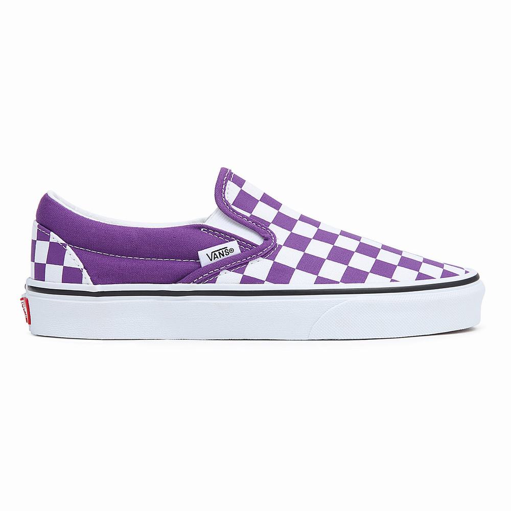 Zapatos Slip On Vans Classic Hombre Blancas/Moradas | BRM635478