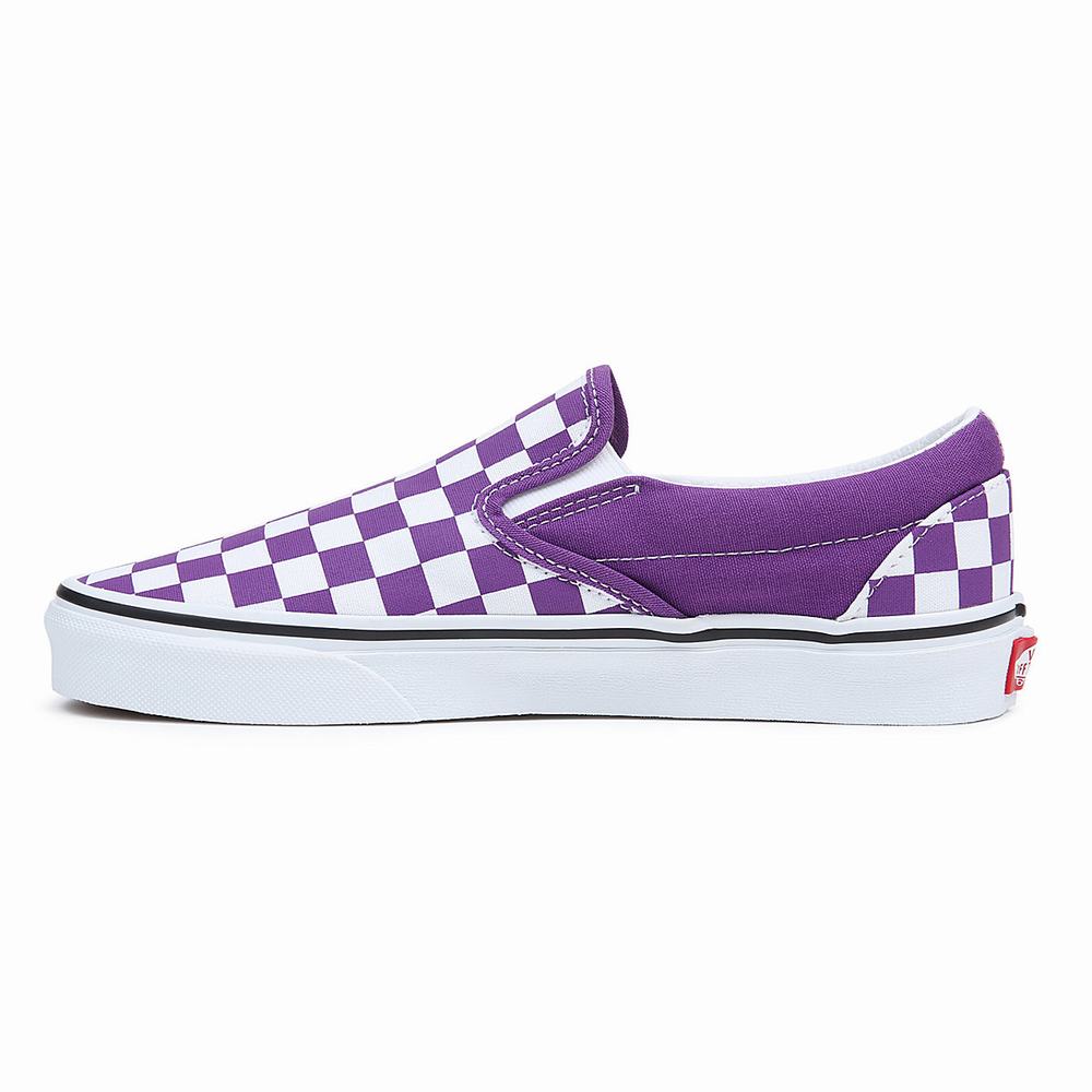 Zapatos Slip On Vans Classic Hombre Blancas/Moradas | BRM635478