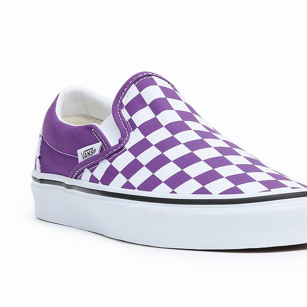 Zapatos Slip On Vans Classic Hombre Blancas/Moradas | BRM635478