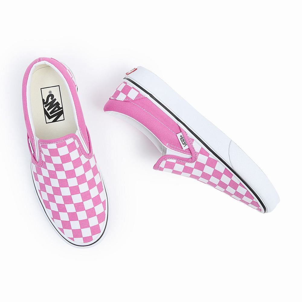 Zapatos Slip On Vans Classic Hombre Blancas/Rosas | MJB961732