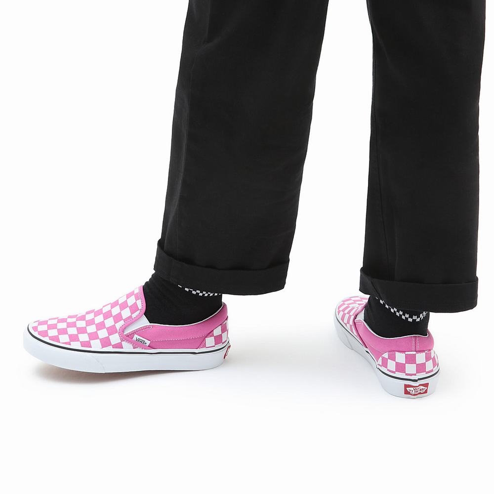 Zapatos Slip On Vans Classic Hombre Blancas/Rosas | MJB961732