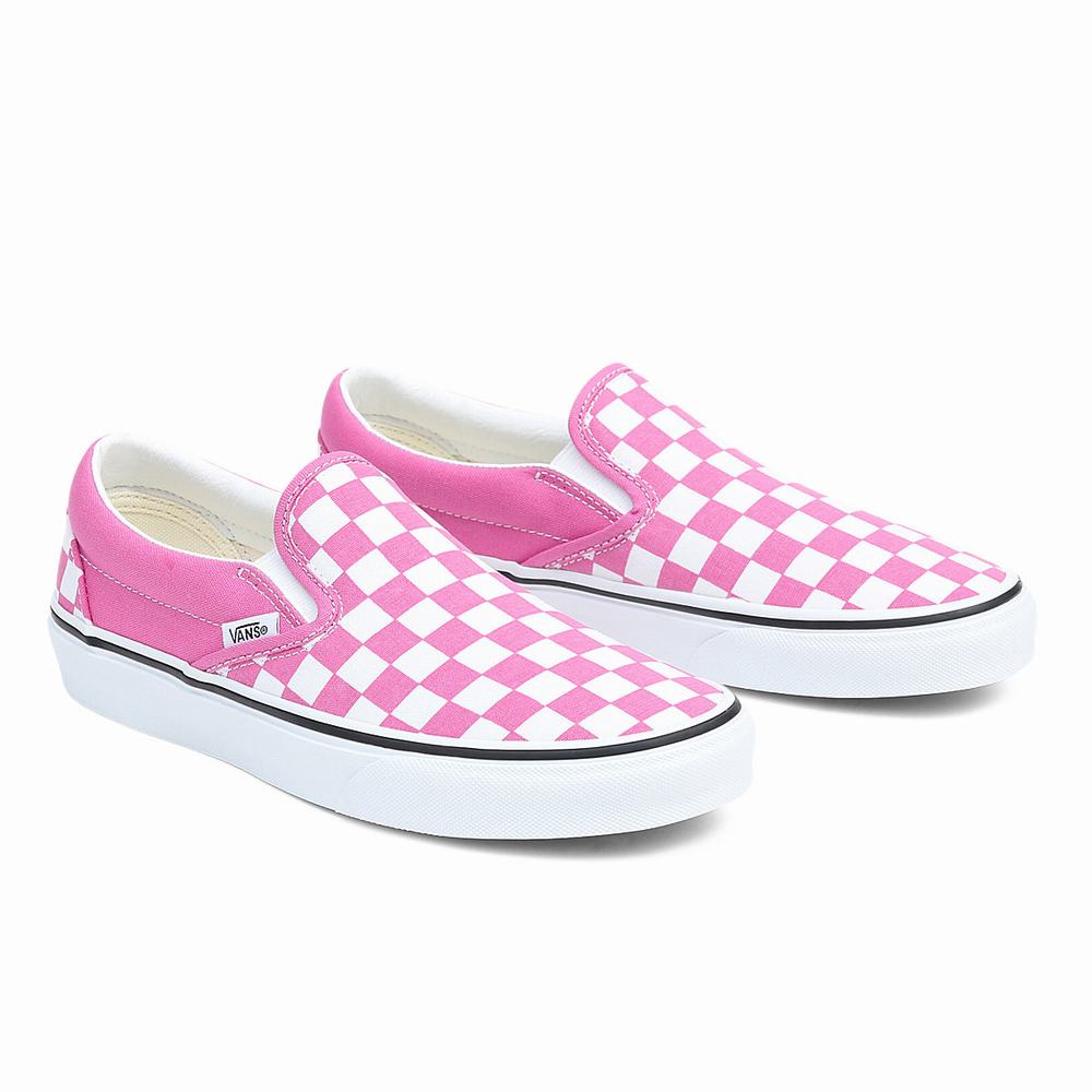 Zapatos Slip On Vans Classic Hombre Blancas/Rosas | MJB961732