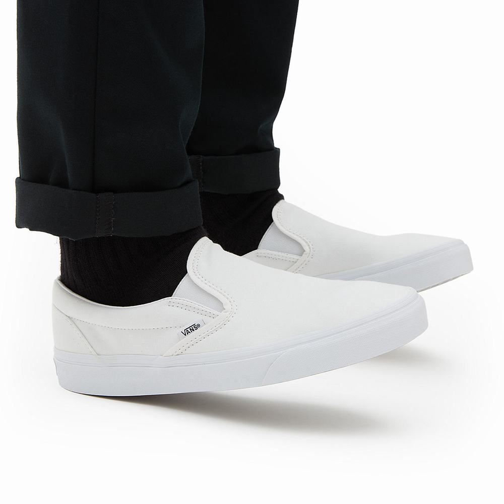 Zapatos Slip On Vans Classic Hombre Blancas | NOK839215