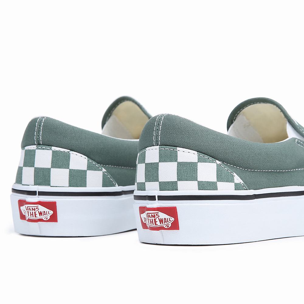 Zapatos Slip On Vans Classic Hombre Verde/Blancas | LTA784910