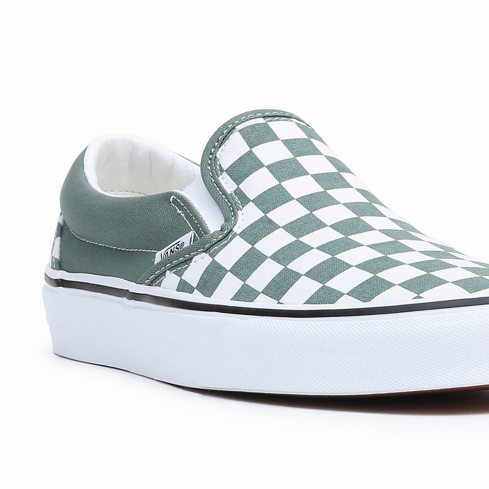 Zapatos Slip On Vans Classic Hombre Verde/Blancas | LTA784910