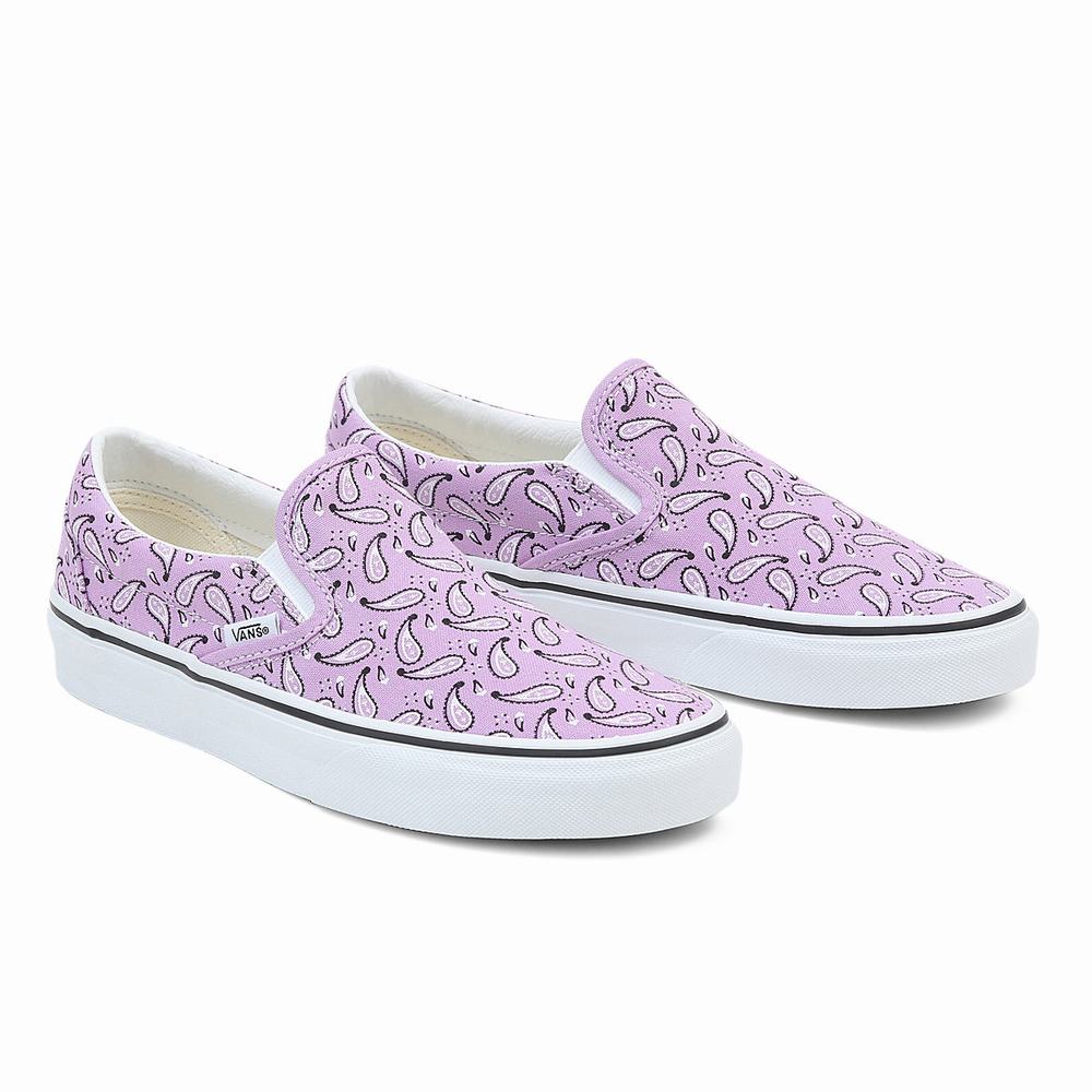 Zapatos Slip On Vans Classic Mujer Rosas | CEA358421