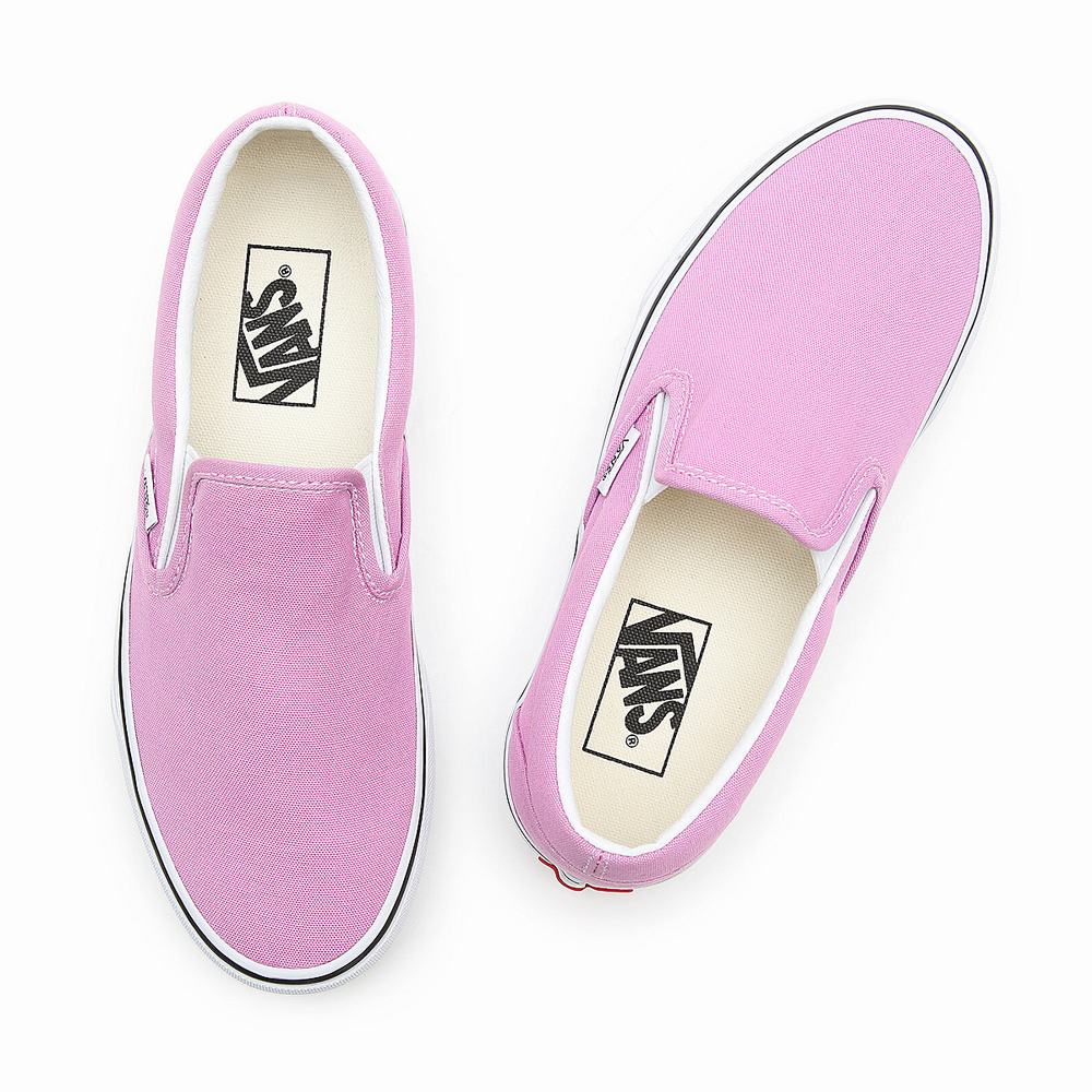 Zapatos Slip On Vans Classic Mujer Rosas | FLG312709