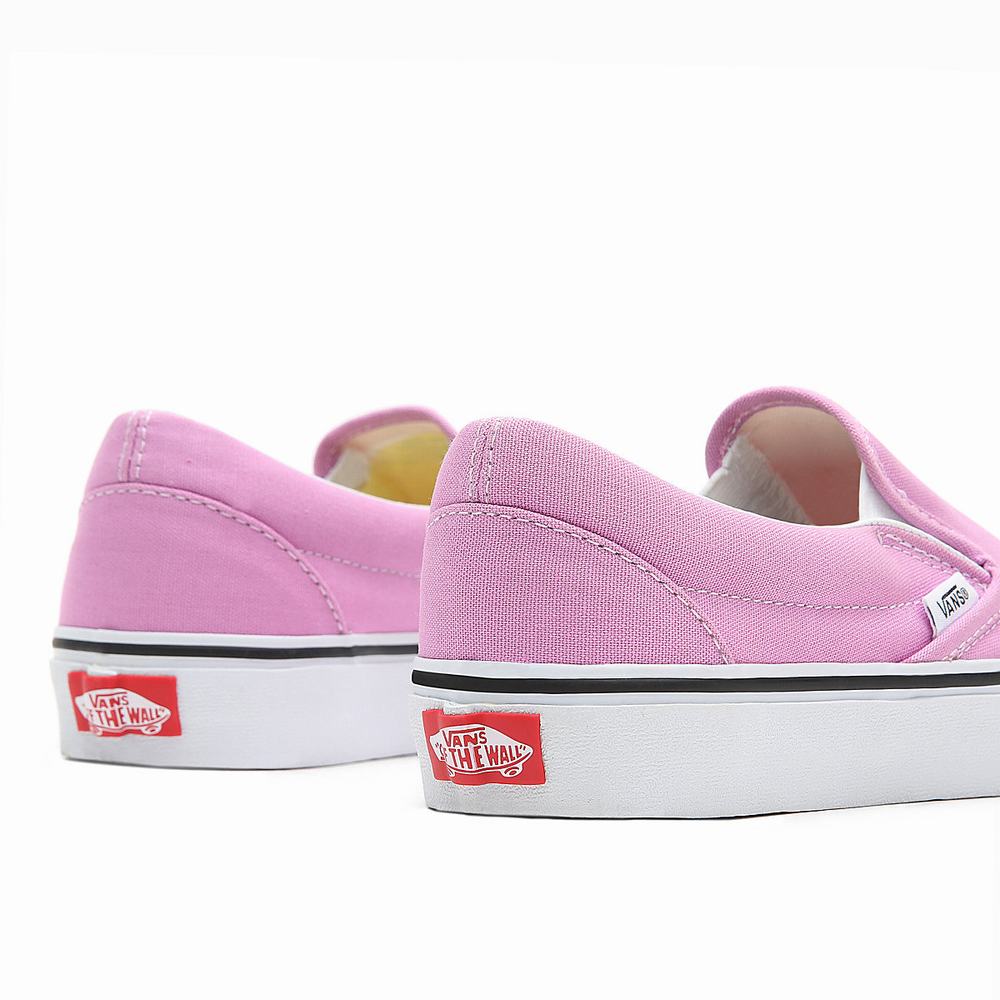 Zapatos Slip On Vans Classic Mujer Rosas | FLG312709