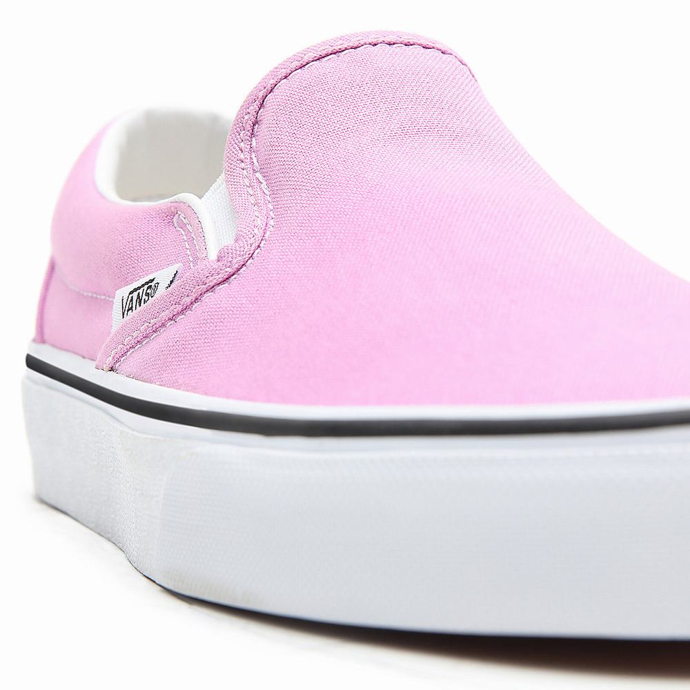 Zapatos Slip On Vans Classic Mujer Rosas | FLG312709