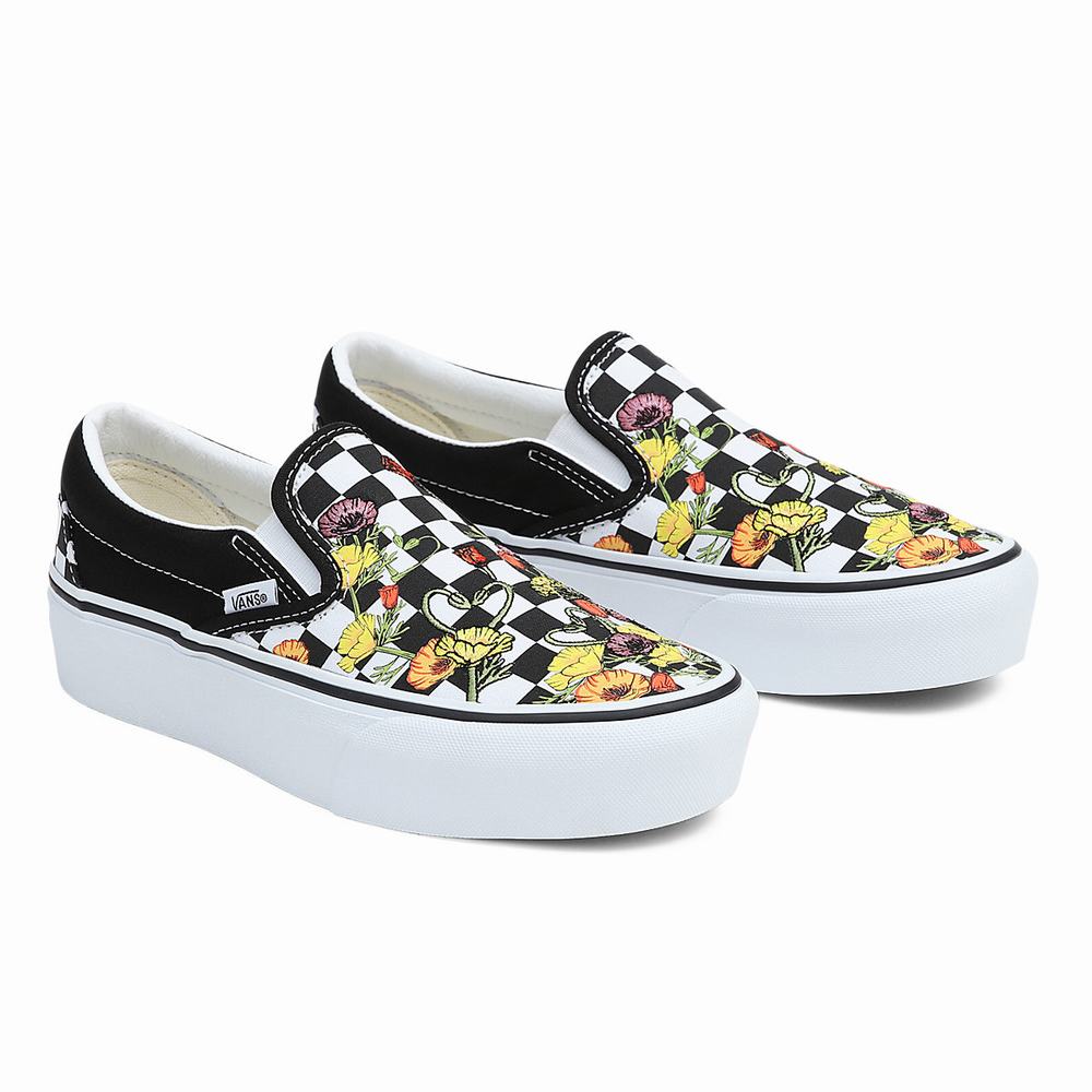 Zapatos Slip On Vans Classic Slip-On Platform Mujer Negras/Multicolor | GQX251708