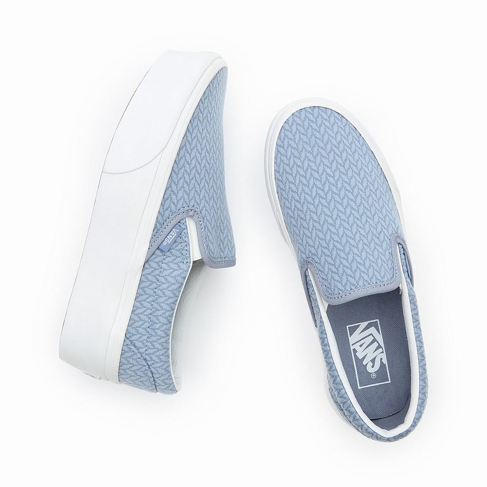 Zapatos Slip On Vans Classic Slip-On Stackform Mujer Azules | FDG658390