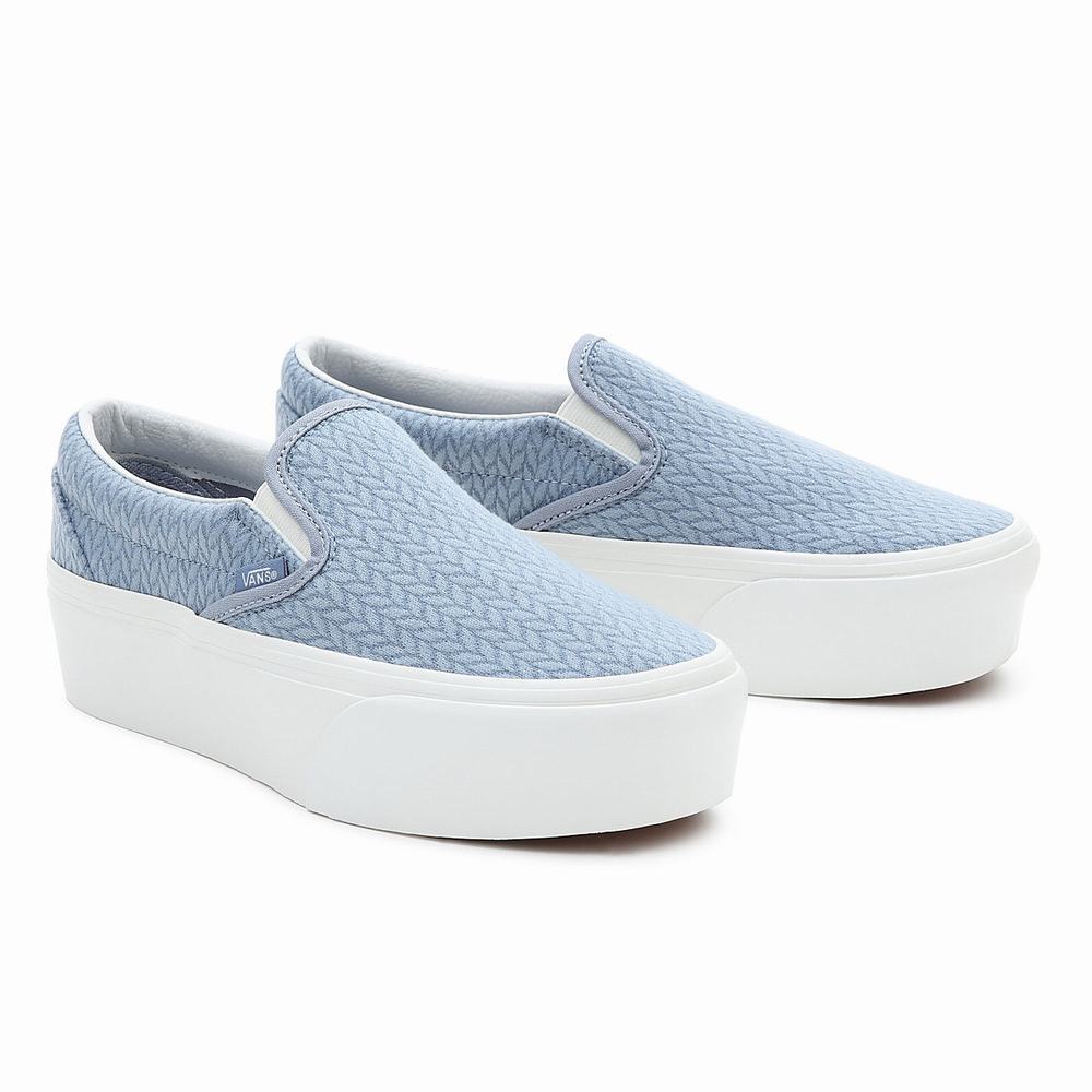 Zapatos Slip On Vans Classic Slip-On Stackform Mujer Azules | FDG658390