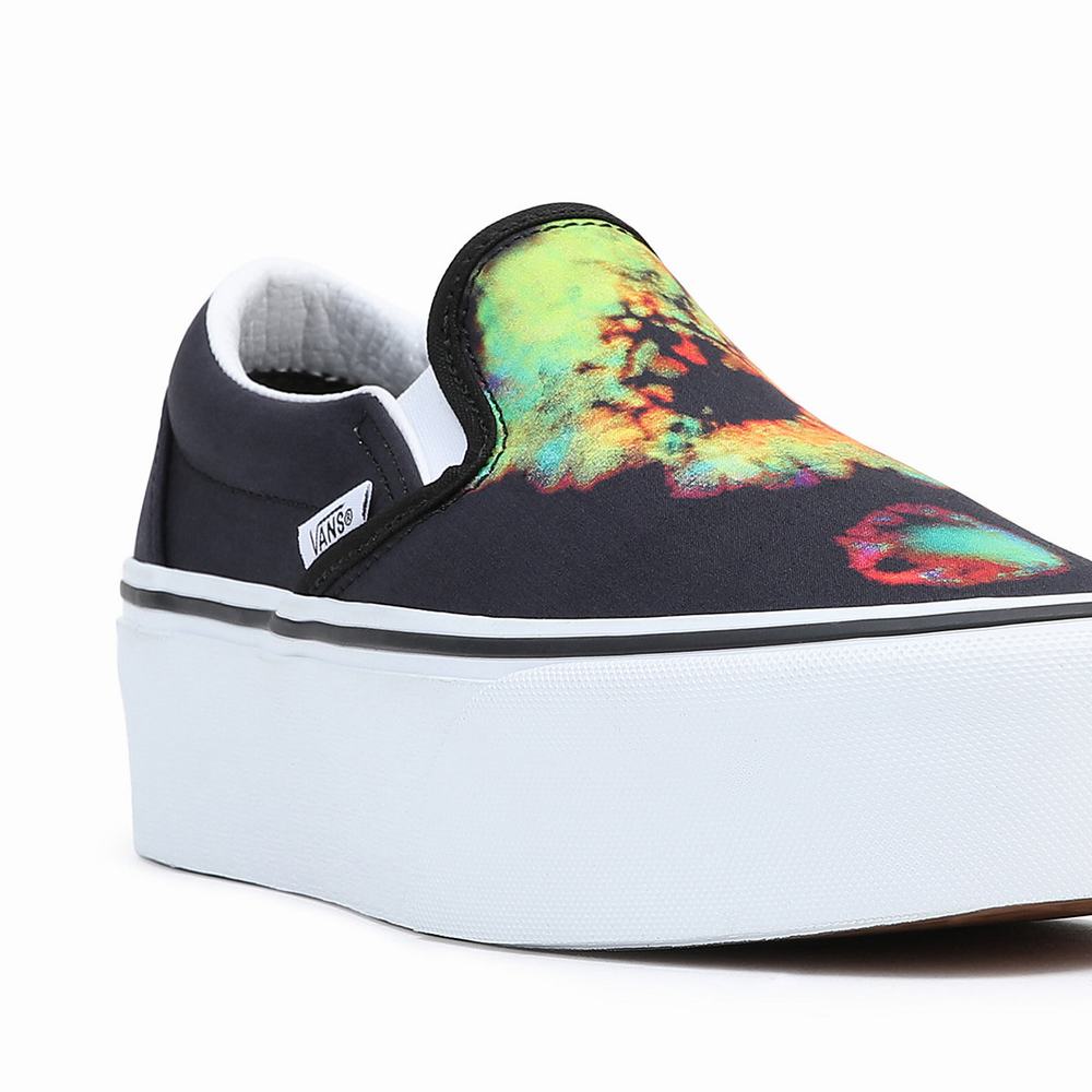 Zapatos Slip On Vans Classic Slip-On Stackform Mujer Negras/Multicolor | RTL051643