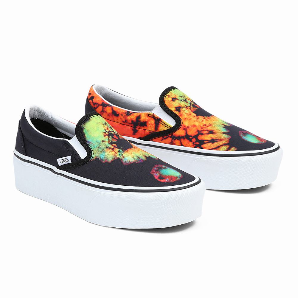 Zapatos Slip On Vans Classic Slip-On Stackform Mujer Negras/Multicolor | RTL051643