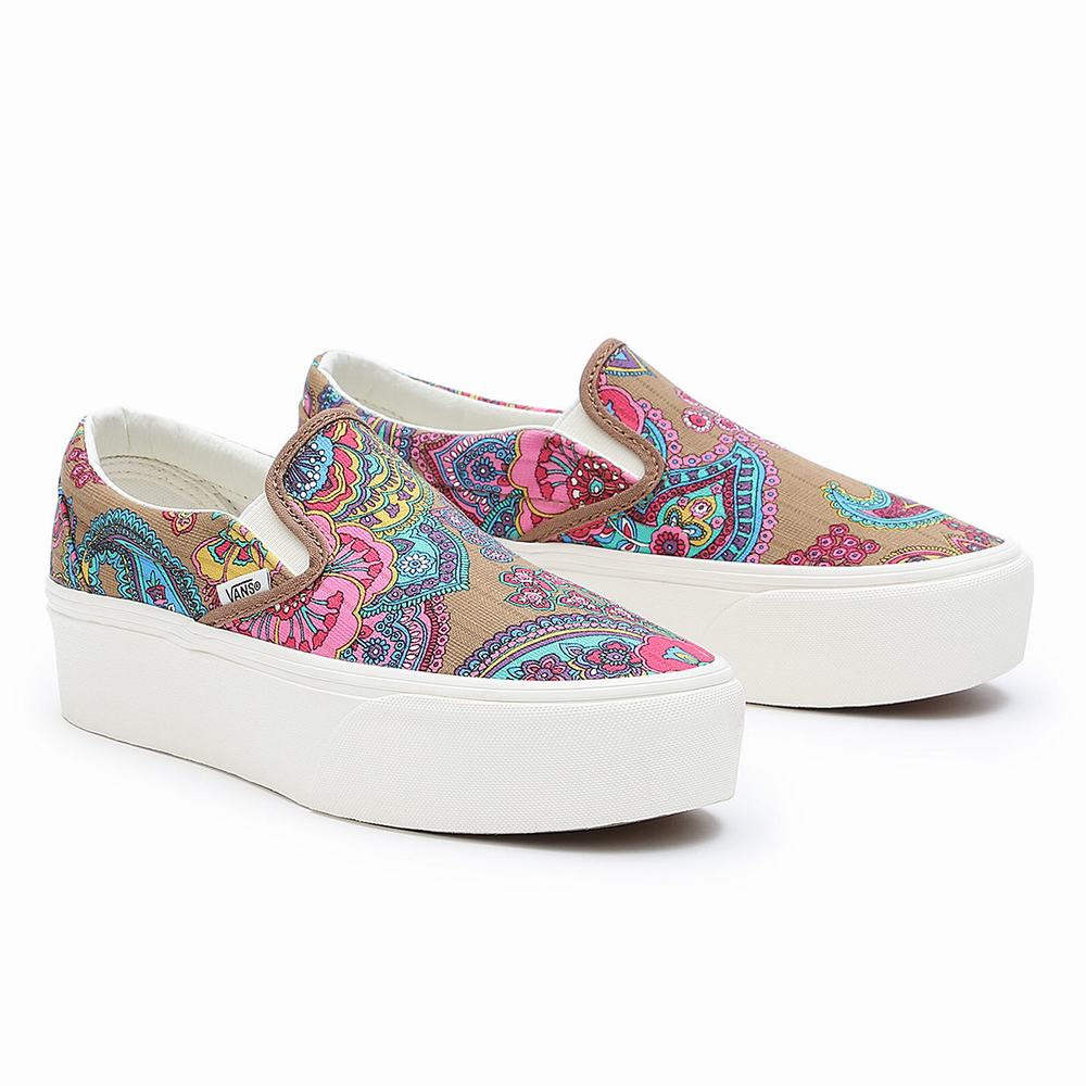 Zapatos Slip On Vans Classic Slip-On Stackform Mujer Multicolor | VHK402916