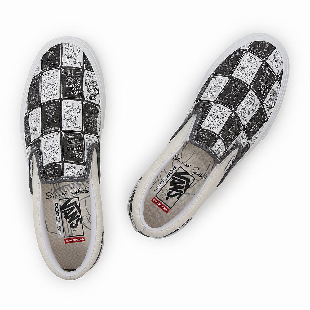 Zapatos Slip On Vans Daniel Johnston Skate Mujer Gris | ZDI746815