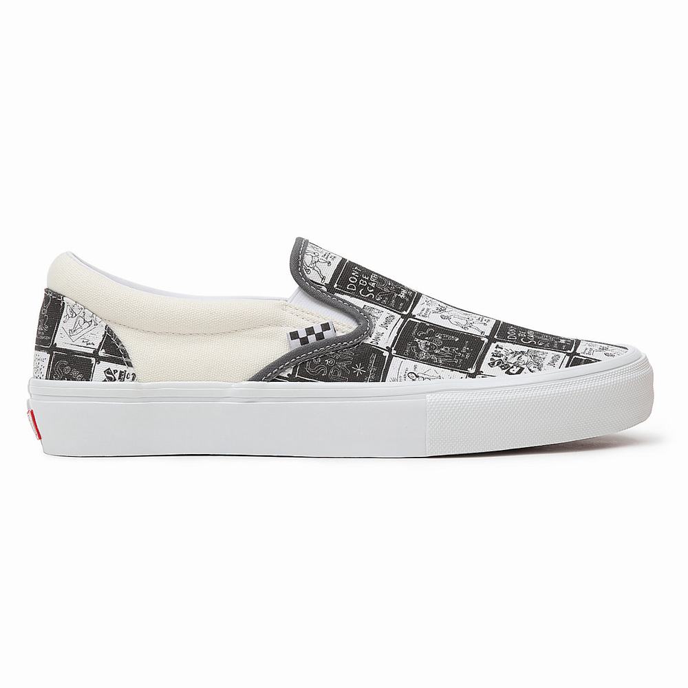 Zapatos Slip On Vans Daniel Johnston Skate Mujer Gris | ZDI746815