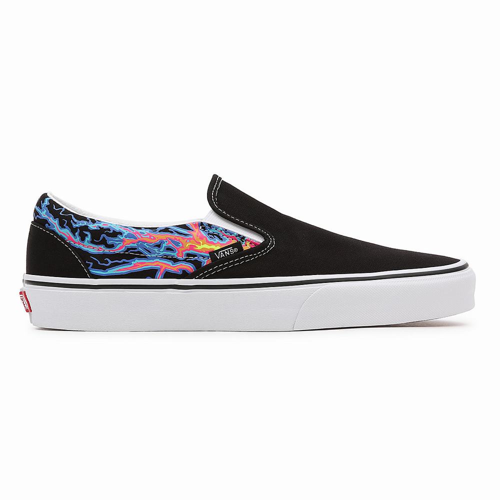 Zapatos Slip On Vans Electric Flame Classic Hombre Negras/Multicolor | NGV485106